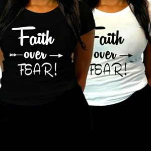 ⭐🛍⭐2 Faith over fear comfy T-shirts - XL